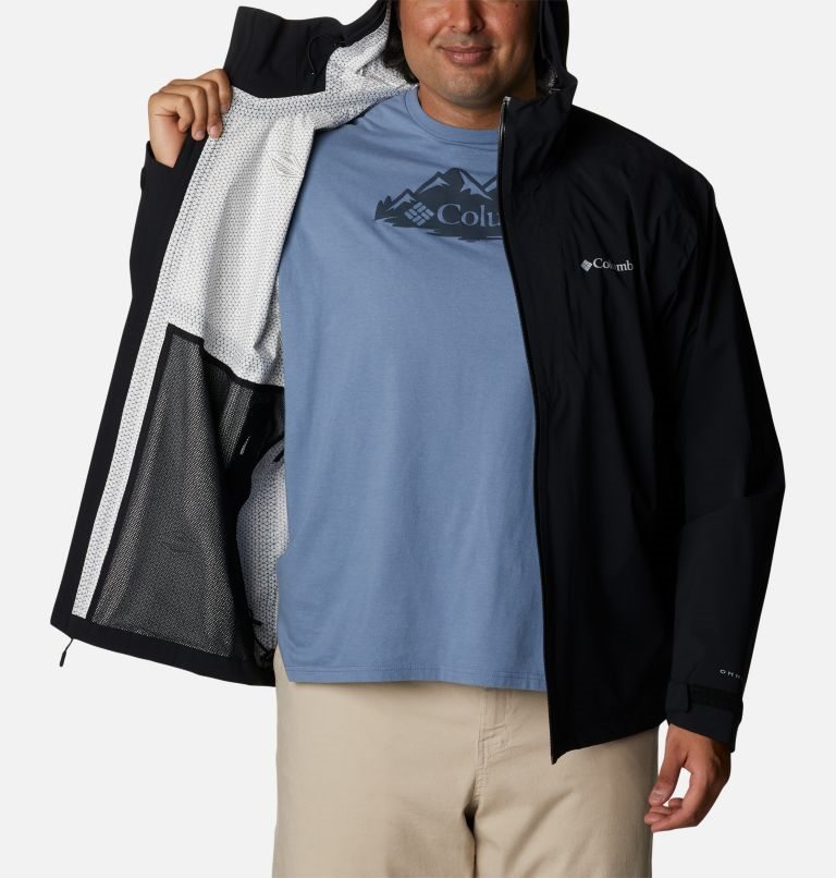 Men's Columbia Omni-Tech Ampli-Dry Shell Jackets Black | Plus Size CA-S381C